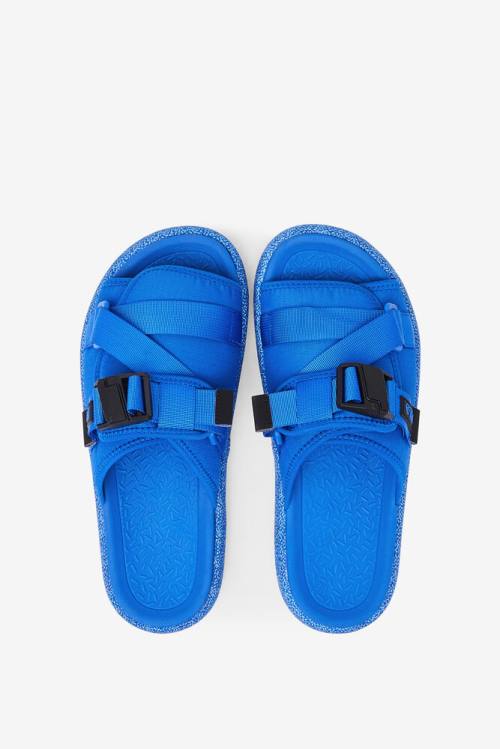 Blue / Black / Blue Men's Fila Atlas Slides | Fila057AX