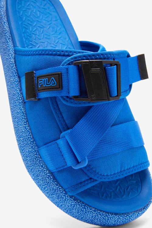 Blue / Black / Blue Men's Fila Atlas Slides | Fila057AX