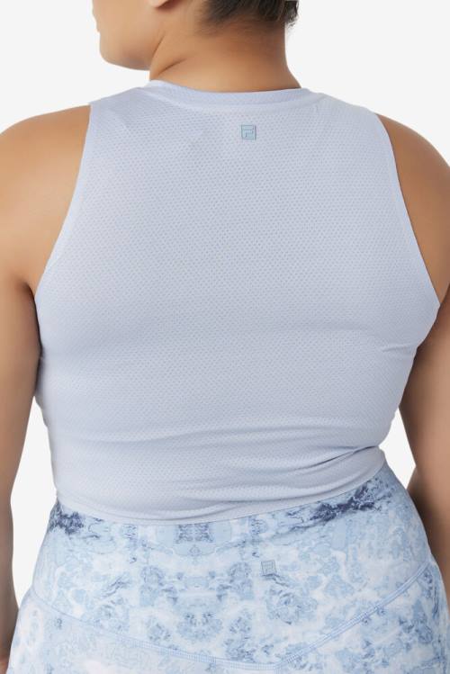 Blue / Black Women's Fila Uplift Athletic Crop Sports Tops | Fila639HW