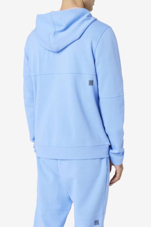 Blue / Coral Men's Fila Kayra Full Zip Hoodie | Fila073QI