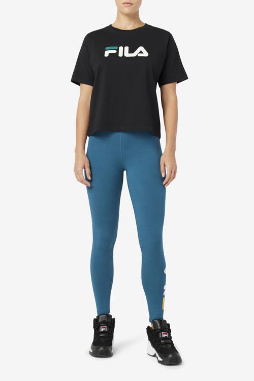 Blue Coral Women's Fila Elora Leggings | Fila365ZW