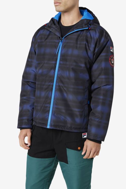 Blue Grey Men's Fila Beta Puffer Jackets | Fila634AK