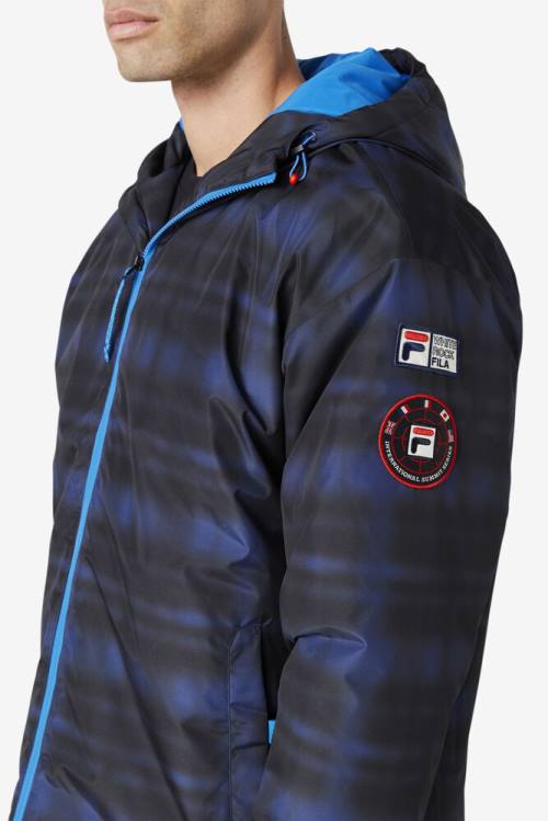 Blue Grey Men's Fila Beta Puffer Jackets | Fila634AK