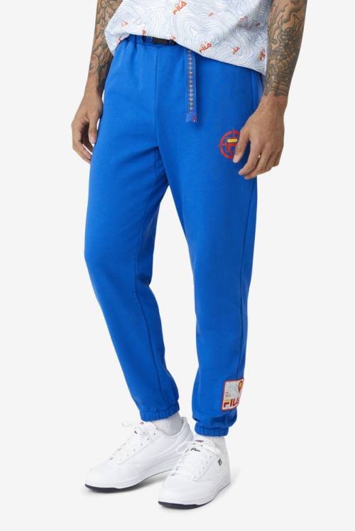 Blue Men's Fila Basecamp Pants | Fila732BD