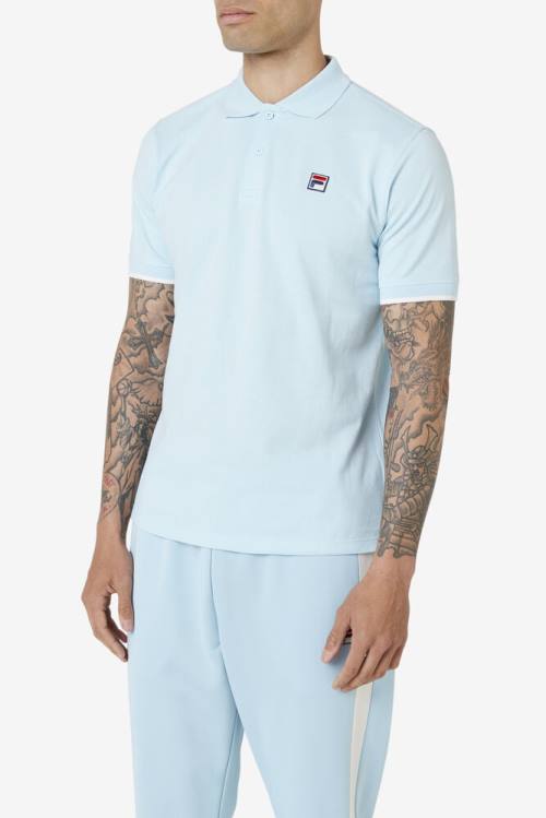 Blue Men's Fila Custom Polo | Fila873RV