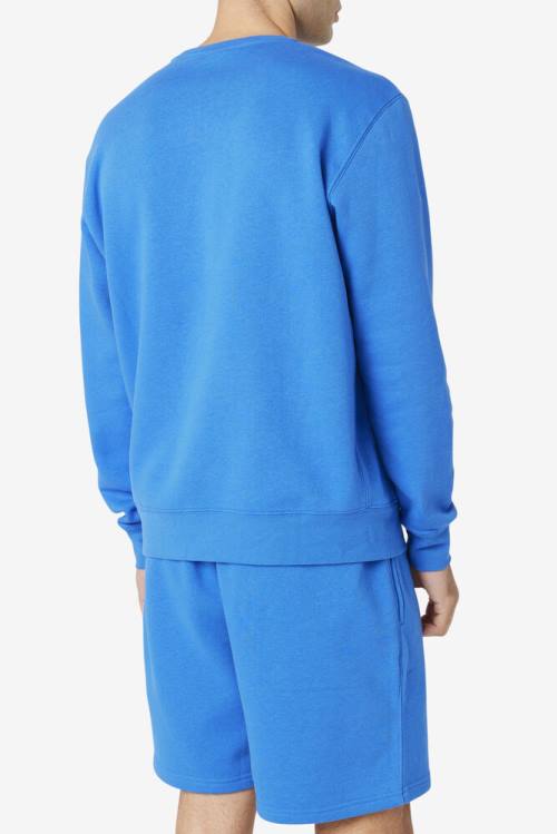 Blue Men's Fila Garran Crew Sweatshirts | Fila250YQ