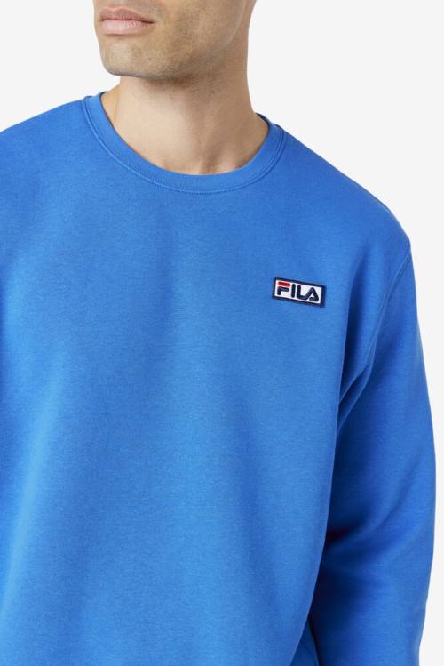 Blue Men's Fila Garran Crew Sweatshirts | Fila250YQ