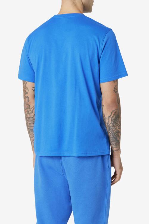 Blue Men's Fila Skylar Tee T Shirts | Fila492UE