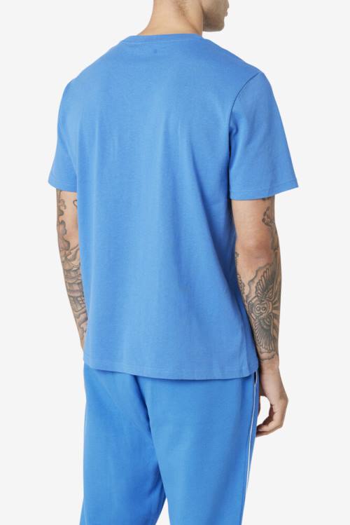 Blue Men's Fila Tenez Tee T Shirts | Fila493MI