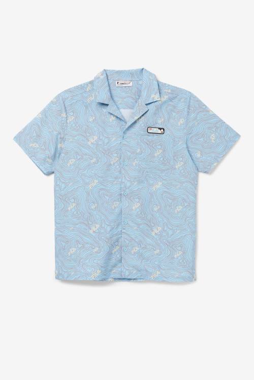 Blue Men\'s Fila Topo Caban Shirts | Fila389NK