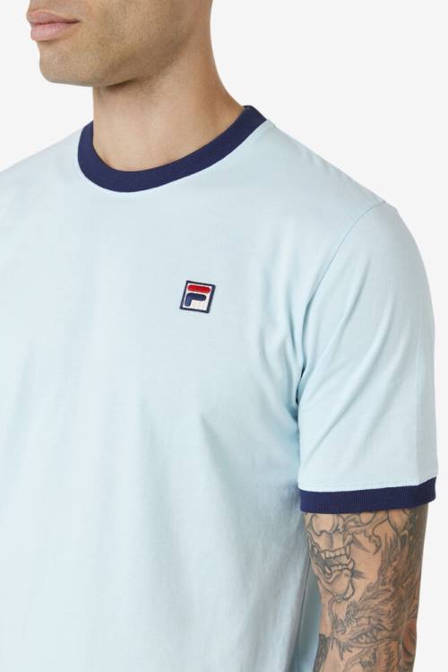 Blue / Navy Men's Fila Marconi Ringer Tee T Shirts | Fila792EC