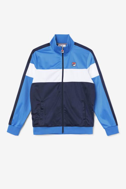 Blue / Navy / White Men\'s Fila Assembly Track Jackets | Fila718JV