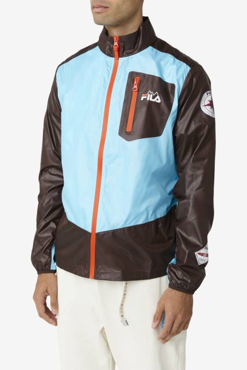 Blue / Orange Men's Fila Pinnacle Jackets | Fila072VE