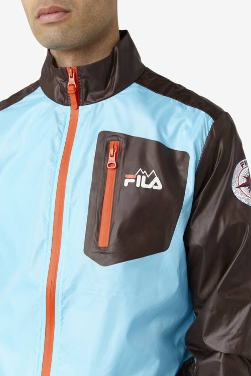 Blue / Orange Men's Fila Pinnacle Jackets | Fila072VE