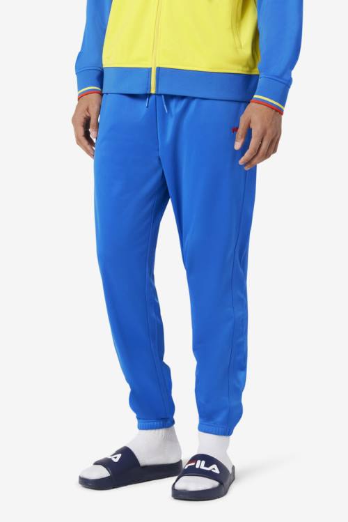 Blue / Red Men's Fila Colombia Track Pants | Fila741HQ