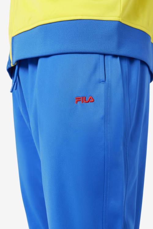 Blue / Red Men's Fila Colombia Track Pants | Fila741HQ