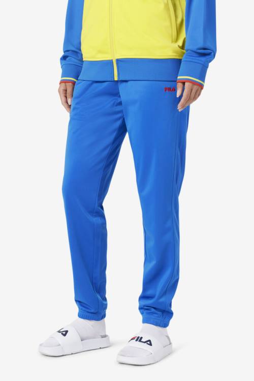 Blue / Red Men's Fila Colombia Track Pants | Fila741HQ