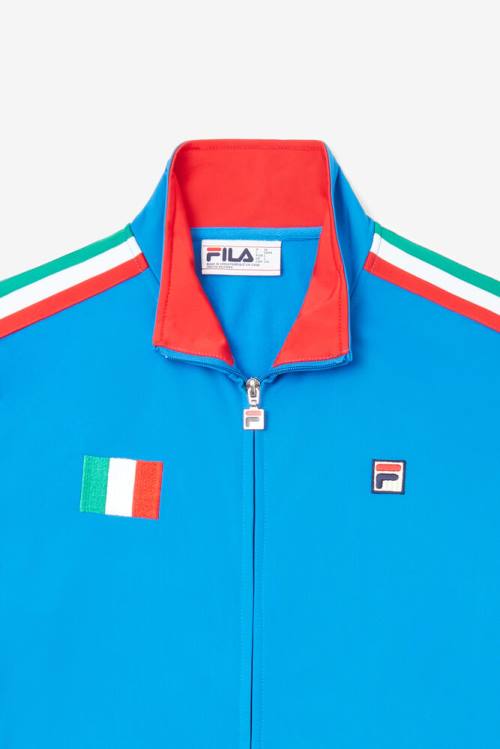 Blue / Red Men's Fila Italy Track Jackets | Fila465CY