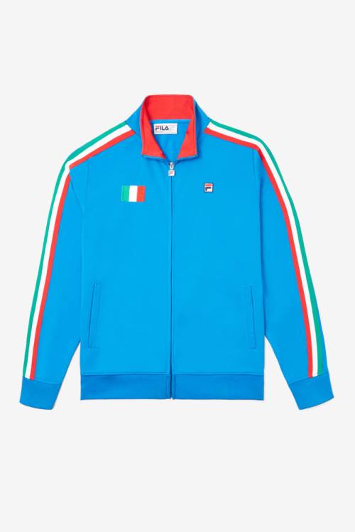 Blue / Red Men\'s Fila Italy Track Jackets | Fila465CY