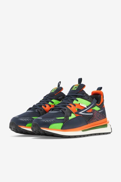 Blue / Red Orange / Green Men's Fila Sandenal Sneakers | Fila693MX