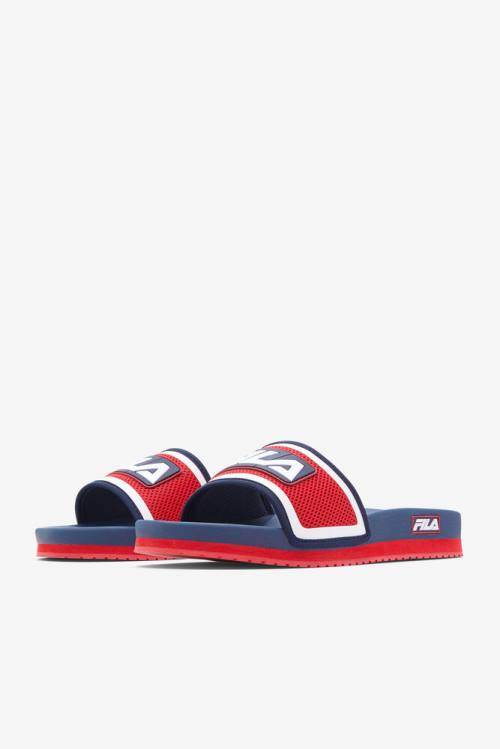 Blue / Red / White Men's Fila Lunar Slides | Fila862DR