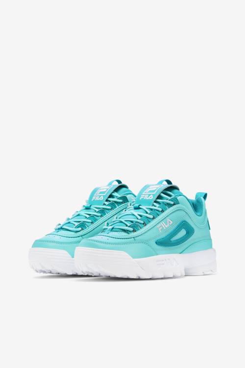 Blue / Turquoise / White Women's Fila Disruptor 2 Premium Sneakers | Fila872HK