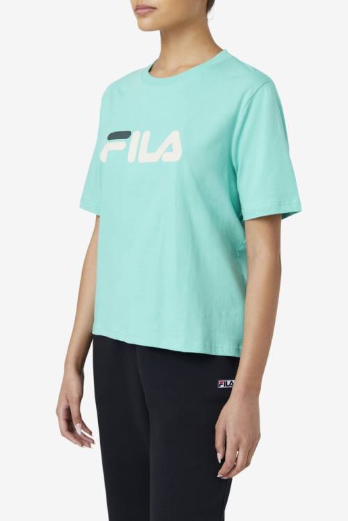 Blue Turquoise Women's Fila Miss Eagle Tee T Shirts | Fila328ST