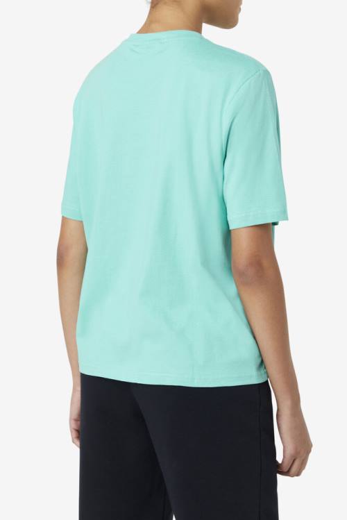 Blue Turquoise Women's Fila Miss Eagle Tee T Shirts | Fila328ST