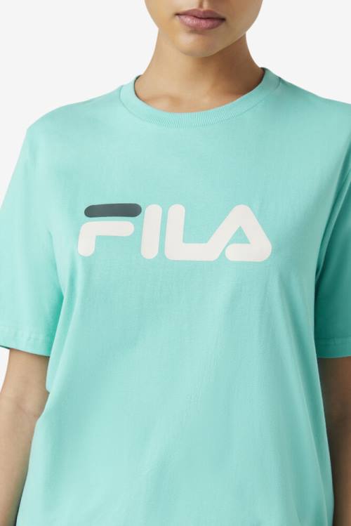 Blue Turquoise Women's Fila Miss Eagle Tee T Shirts | Fila328ST