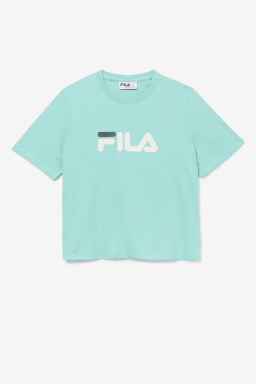 Blue Turquoise Women\'s Fila Miss Eagle Tee T Shirts | Fila328ST