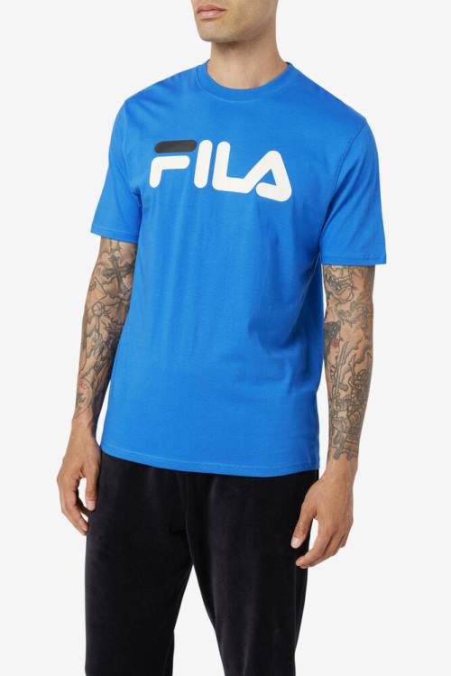 Blue / White / Black Men's Fila Eagle Tee T Shirts | Fila267NC