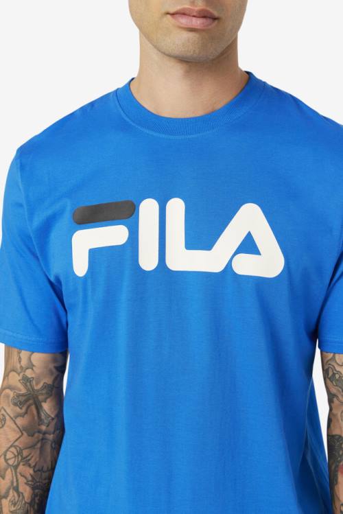 Blue / White / Black Men's Fila Eagle Tee T Shirts | Fila267NC