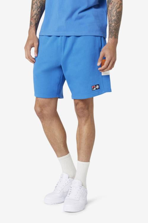 Blue / White / Coral Rose Men's Fila Langlen Shorts | Fila612GW