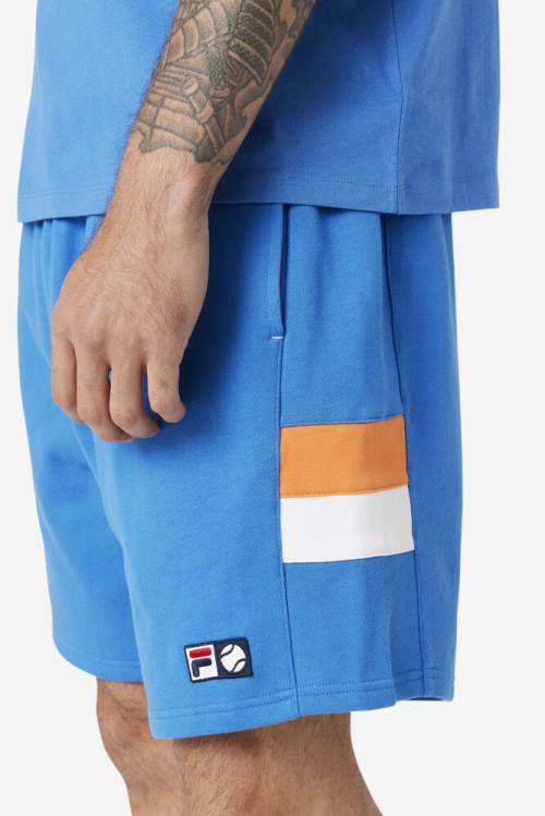 Blue / White / Coral Rose Men's Fila Langlen Shorts | Fila612GW