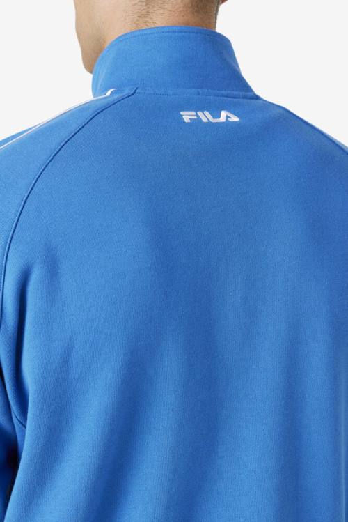 Blue / White / Coral Rose Men's Fila Sutton Track Jackets | Fila068PH