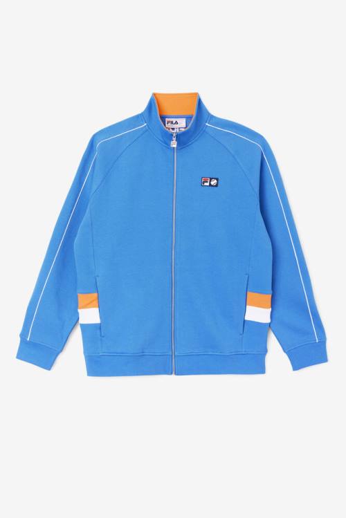 Blue / White / Coral Rose Men\'s Fila Sutton Track Jackets | Fila068PH