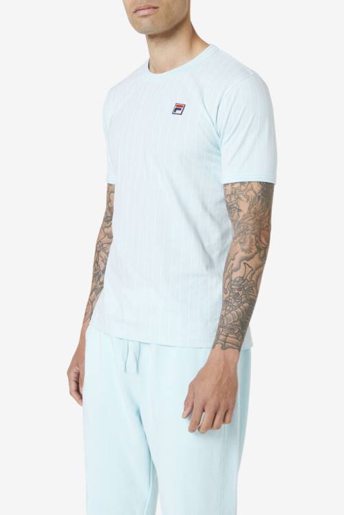 Blue / White Men's Fila Guillo Tee T Shirts | Fila781FI