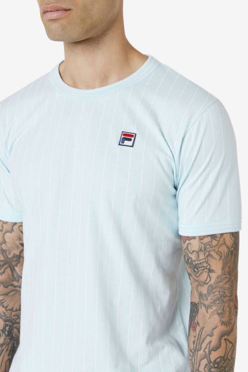 Blue / White Men's Fila Guillo Tee T Shirts | Fila781FI