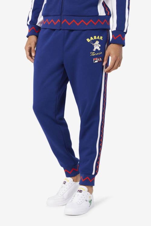 Blue / White Men's Fila X Rb Babar Evertt Jogger Pants | Fila648DL