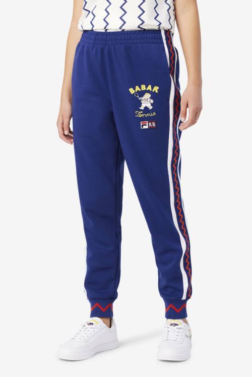 Blue / White Men's Fila X Rb Babar Evertt Jogger Pants | Fila648DL