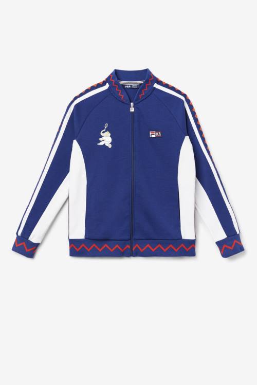 Blue / White Men\'s Fila X Rb Babar Iggy Jackets | Fila346IQ