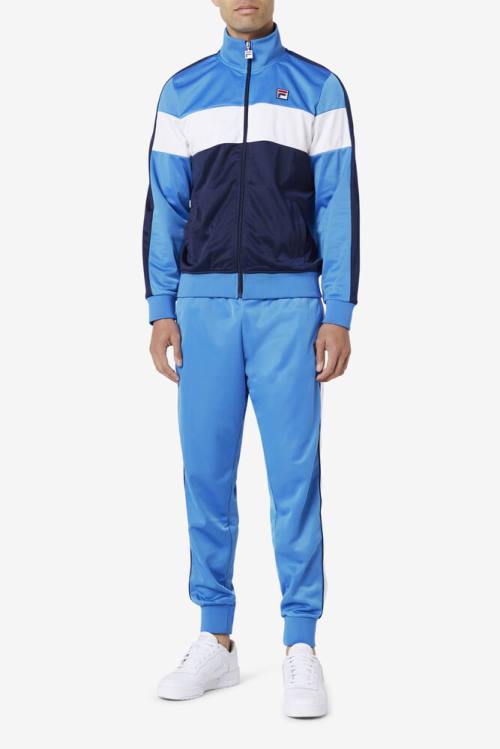 Blue / White / Navy Men's Fila Elijah Track Pants | Fila480JV