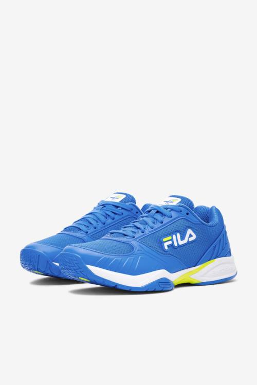 Blue / White / Yellow Men's Fila Volley Zone Sneakers | Fila386CP