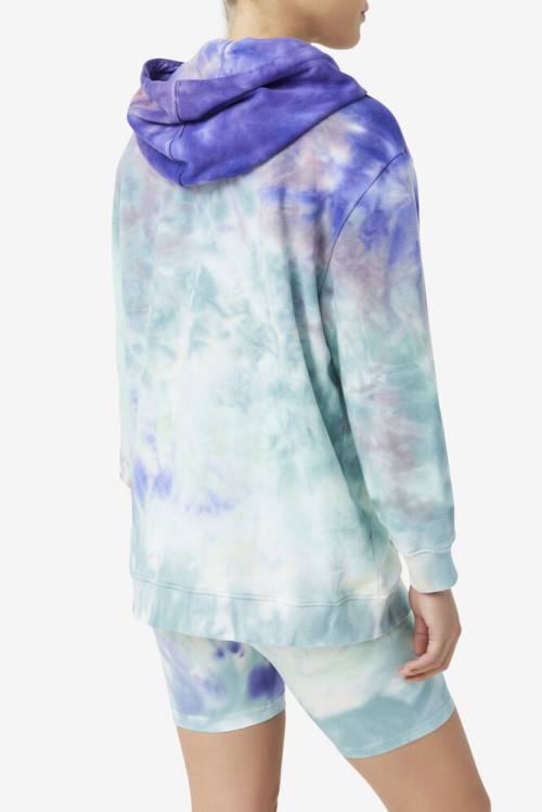 Blue Women's Fila Aerolynn Tie Dye Hoodie | Fila875RK