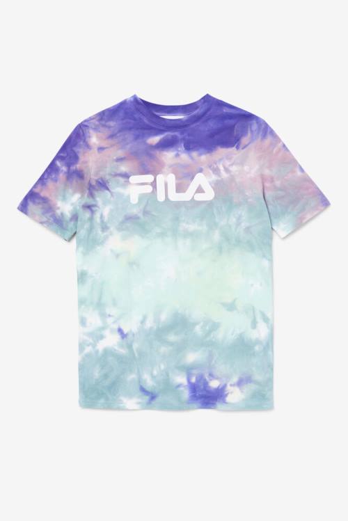 Blue Women\'s Fila Alivia Tie Dye Tee T Shirts | Fila648FZ