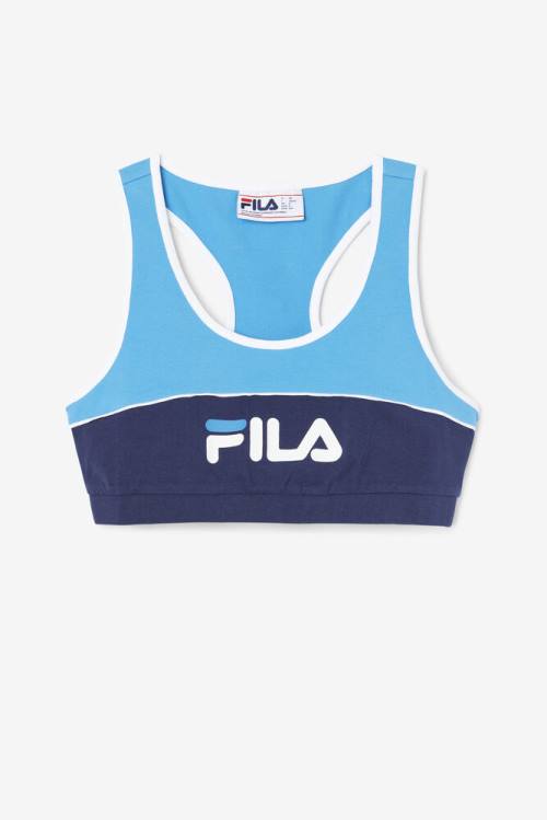 Blue Women\'s Fila Kairi Bra Sports Tops | Fila637MW