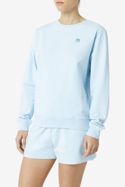 Blue Women's Fila Kaydence Crew Sweatshirts | Fila204WE