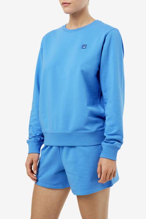 Blue Women's Fila Kaydence Crew Sweatshirts | Fila240WG