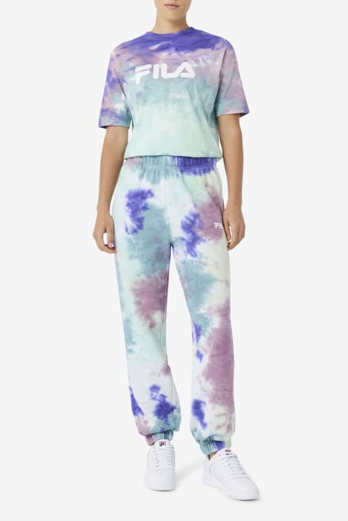 Blue Women's Fila Raleigh Tie Dye Jogger Pants | Fila352HJ