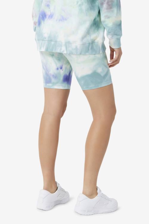 Blue Women's Fila Taima Tie Dye Bike Shorts | Fila801FX